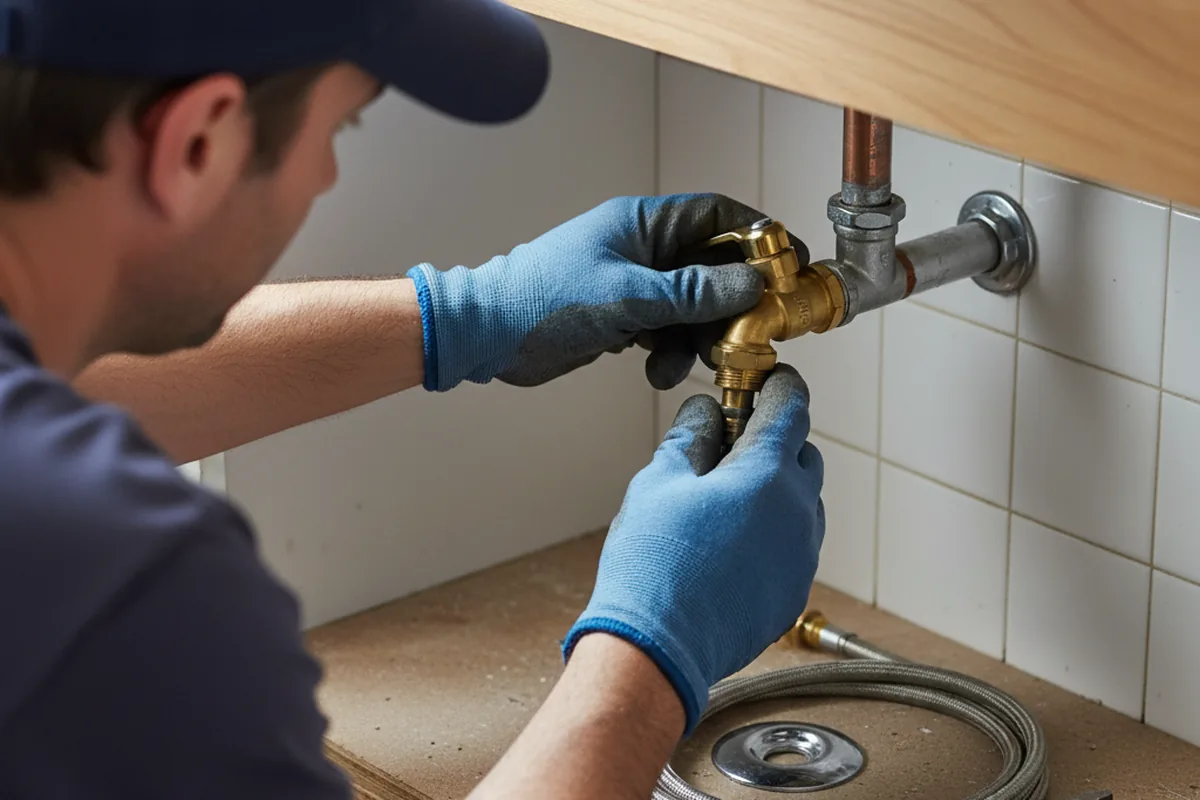 Shutoff valve and fitting work during Faucet and Fixture Repair in Helmetta